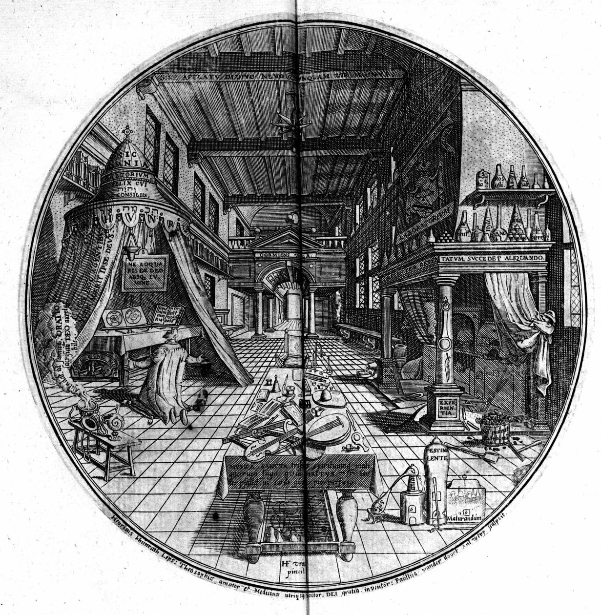 Az "Örök Bölcsesség Amfiteátruma" metszet. (Az örök bölcsesség amfiteátruma) (Hamburg: n.n. alkotó: Unknown artist