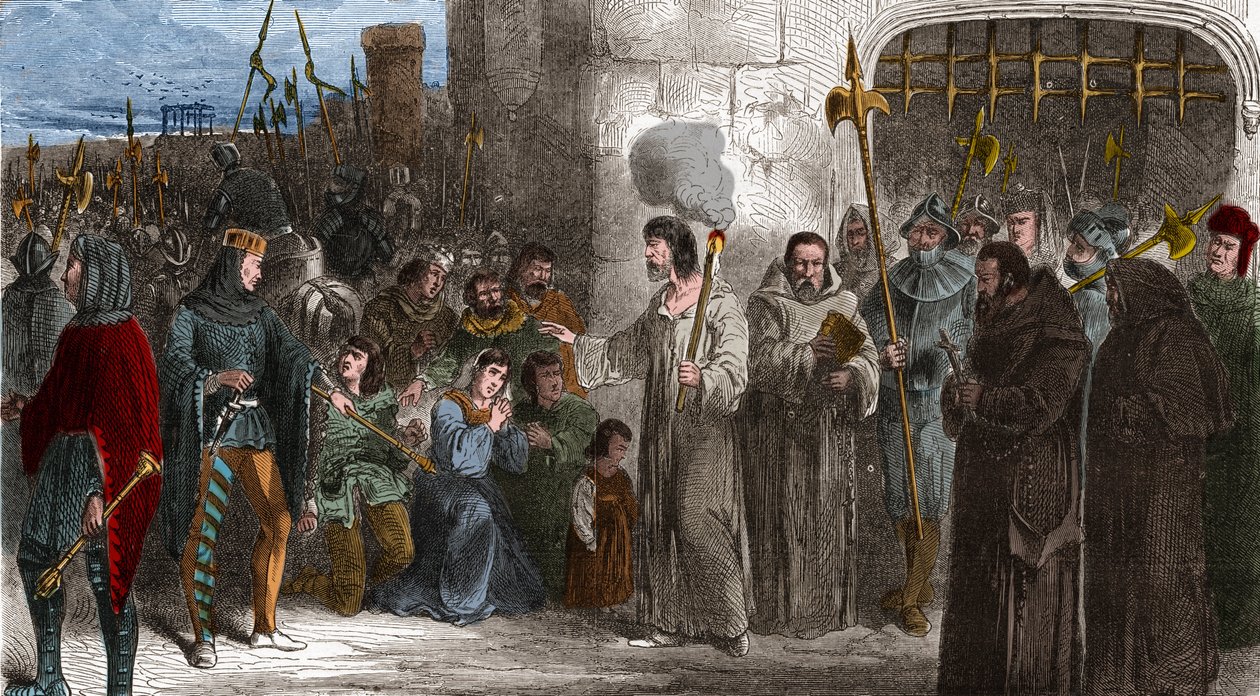 Enguerrand de Marigny (1260-1315) kamarás és IV. Bél király minisztere, aki 1315-ben kínzásba sétált. Metszet Paul Lehugeur Histoire De France En Cent festményeibe 1891 - Enguerrand de Marigny (1260-1315) kamarás és minisztere F alkotó: Unknown artist