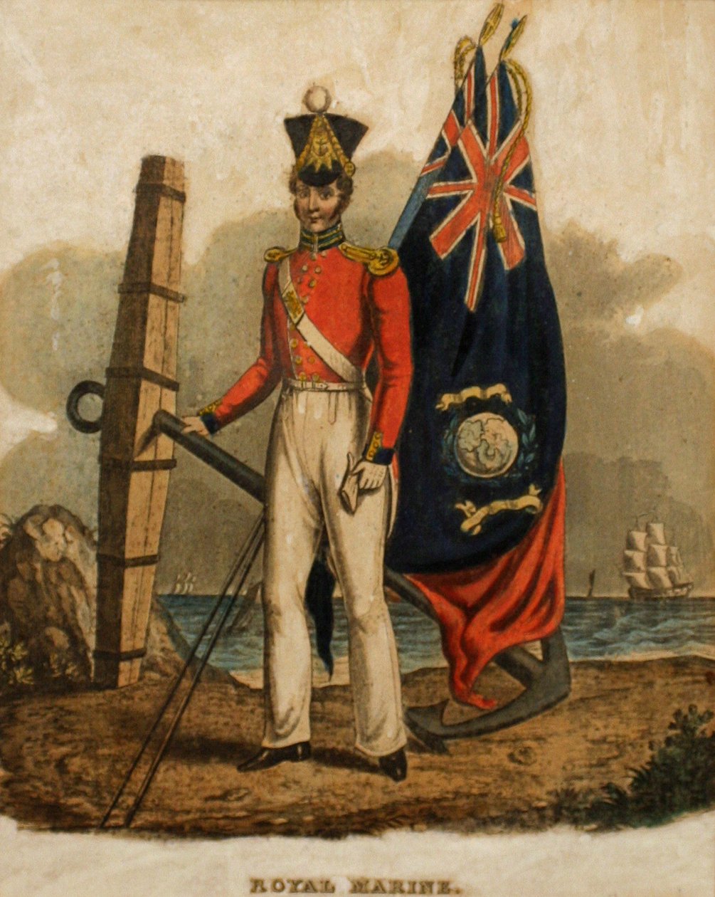 zászlós, Royal Marines, 1835 (akvatinta) alkotó: Unknown
