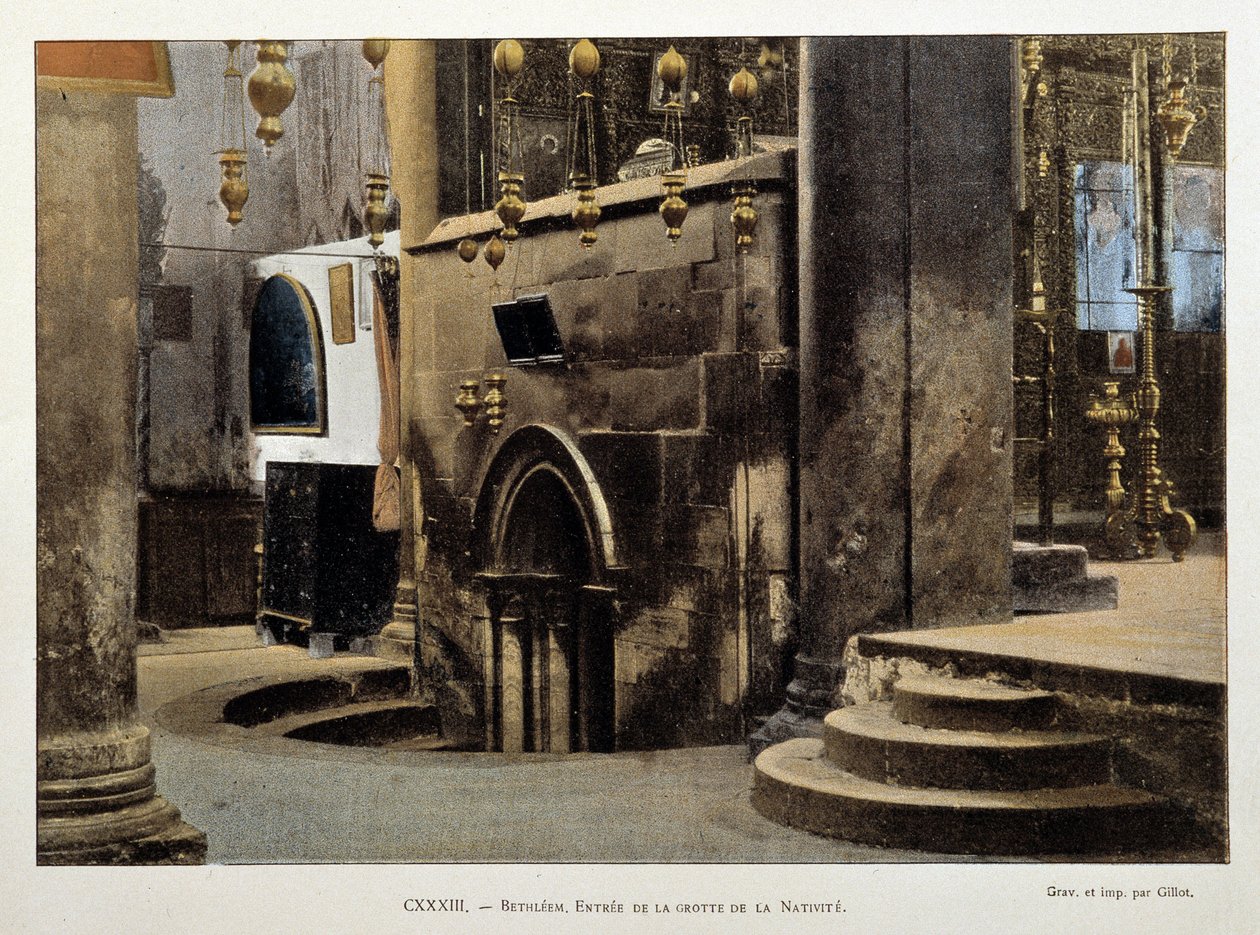 A betlehemi betlehemi születés barlangjának bejárata, 19. század vége alkotó: Unknown artist