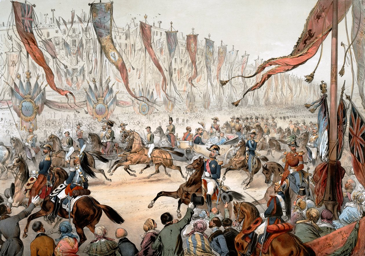 Viktória angol királynő beköszöntője Párizsban III. Napóleon jelenlétében augusztus 18-án alkotó: Unknown artist