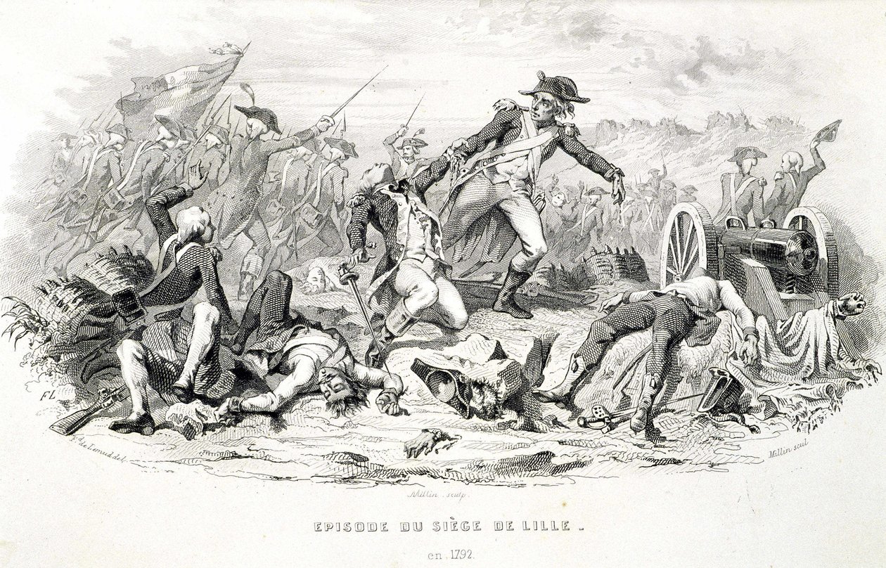 Lille ostromának epizódja 1792-ben – a „Fasttes de Gardes Nationales de France”-ban”” alkotó: Unknown artist