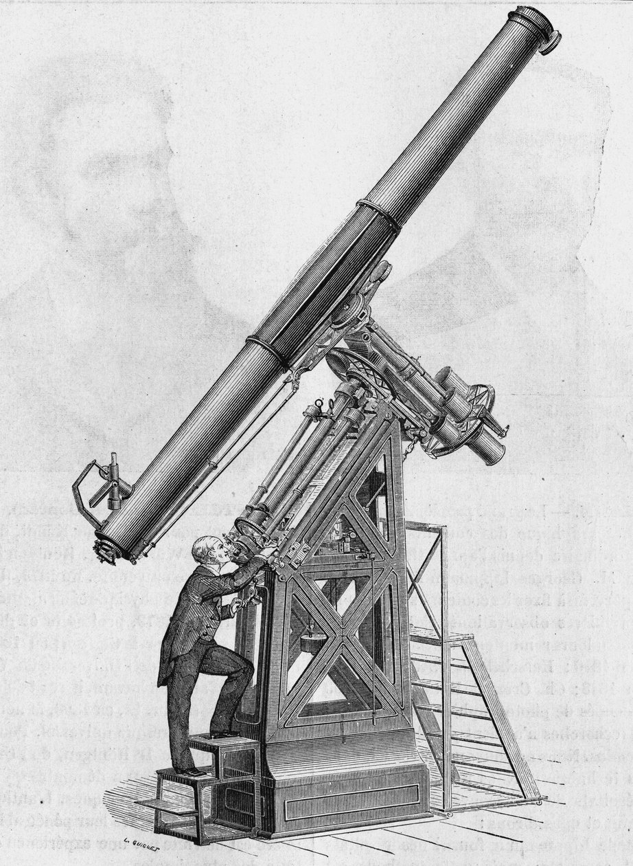 A Párizsi Obszervatórium egyenlítői kerete (1/40-es méretarány). A „tudomány albumában”, Editions Jouvet alkotó: Unknown artist