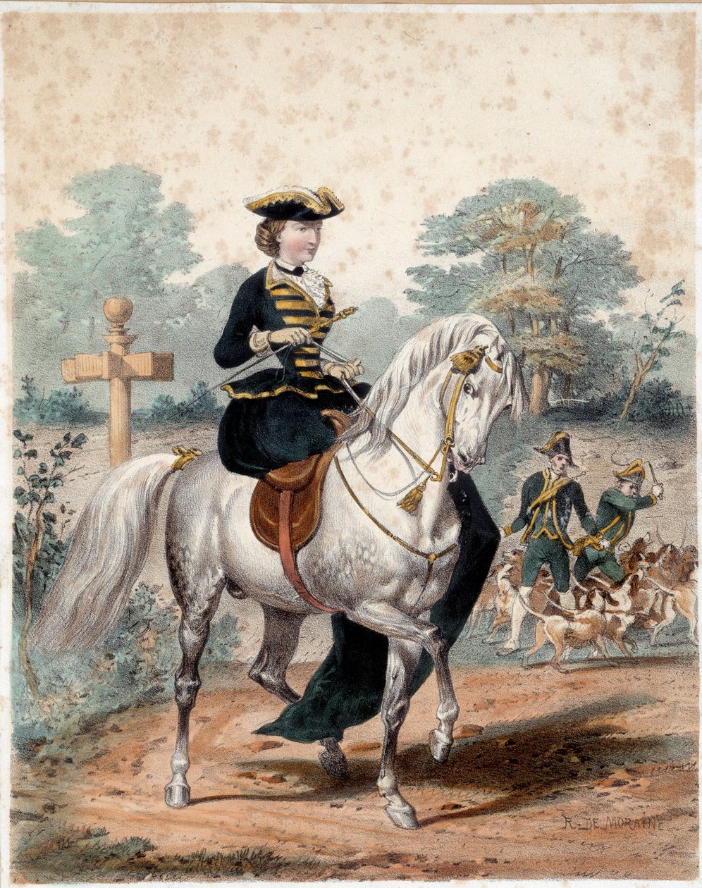 Impress Eugenie lovas portréja 1860 körül (1826-1920). századi metszet. Párizs, dekoratív művészet alkotó: Unknown artist
