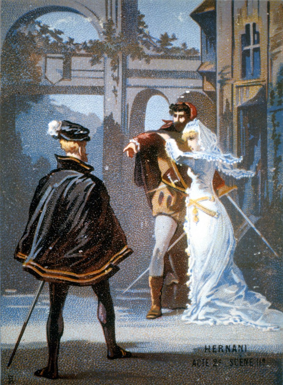 Ernani de Giuseppe Verdi, II. felvonás, II. jelenet. kromolitográfia XIX. alkotó: Unknown artist