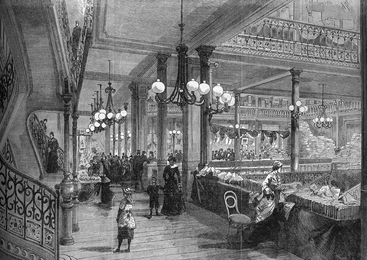 A „Bon marche” üzletek bővítése: Új galéria vezet a Büfébe. Párizs 1880. alkotó: Unknown artist