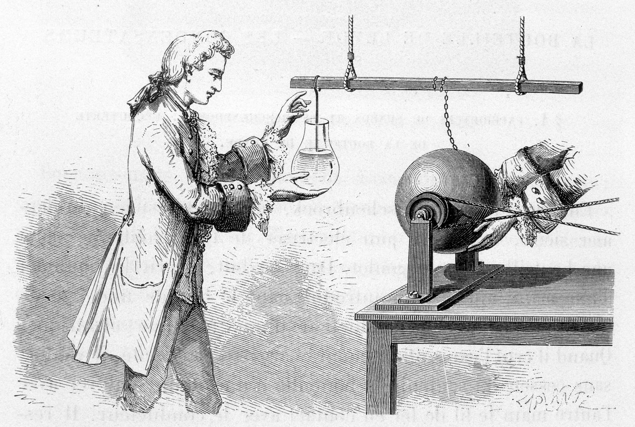 A Cunéus élménye: palack Leideni - Amédée Guillemin „” Mágnesesség és elektromosság” című könyvében alkotó: Unknown artist