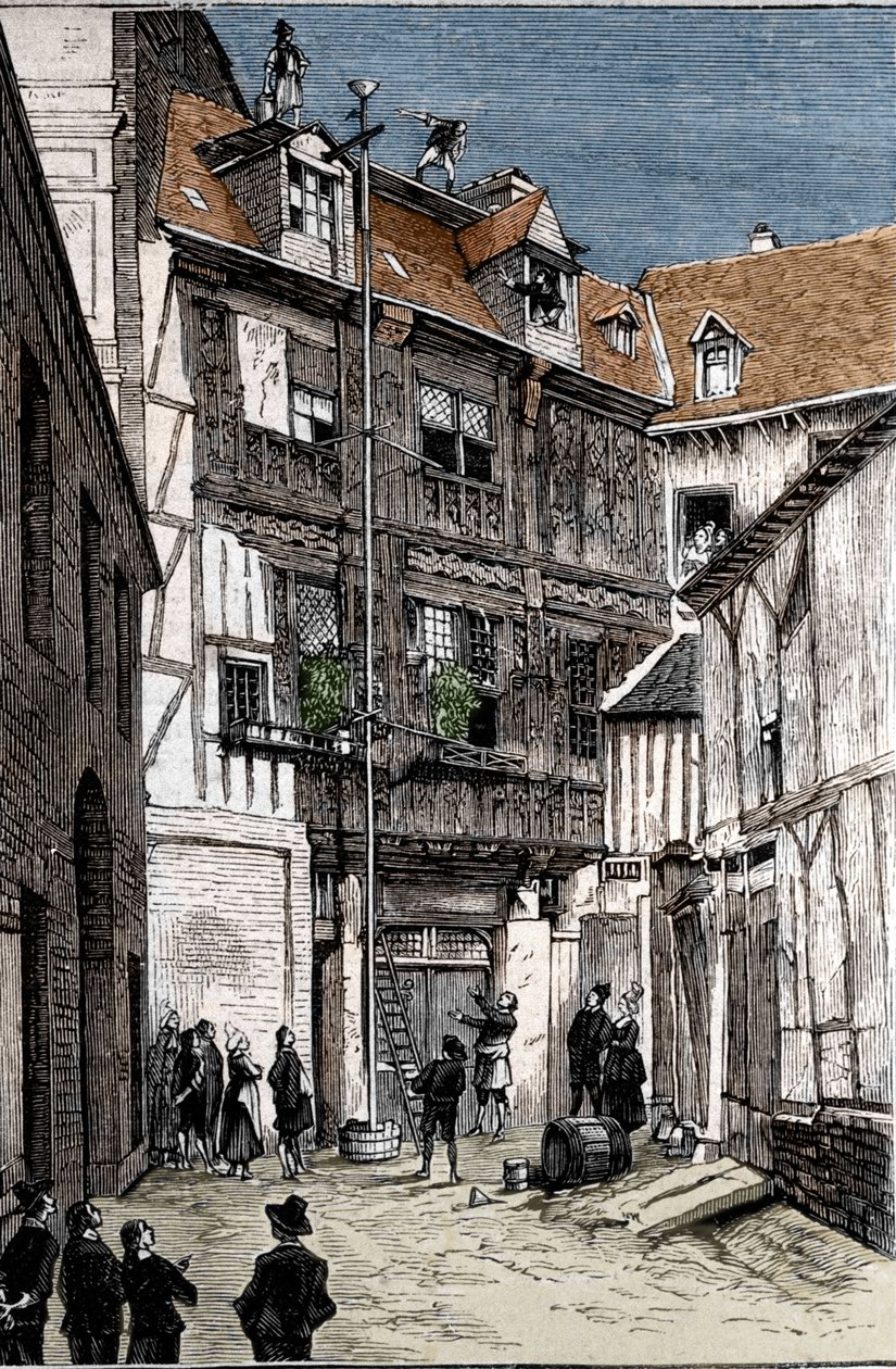 A vízbarométer tapasztalata, amelyet Pete és Blaise Pascal készített Rouenben. alkotó: Unknown artist