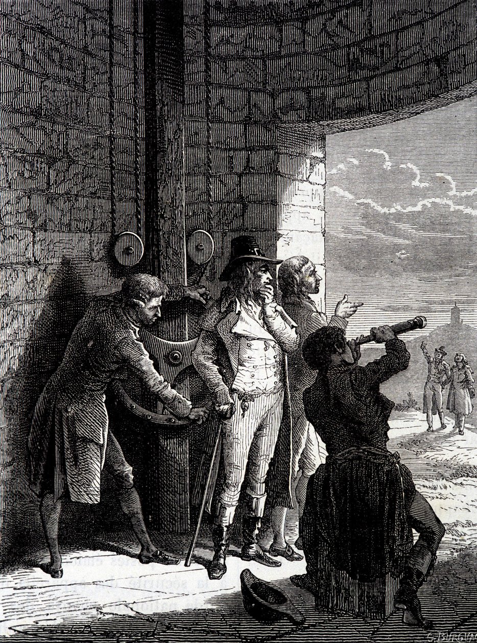A Chappe távíró kísérlete 1793. július 12-én, Ménilmontantból Saint-Martin-du-Tertre-be a konvent biztosai előtt – Louis Figuier „Az ipar csodái” c. alkotó: Unknown artist