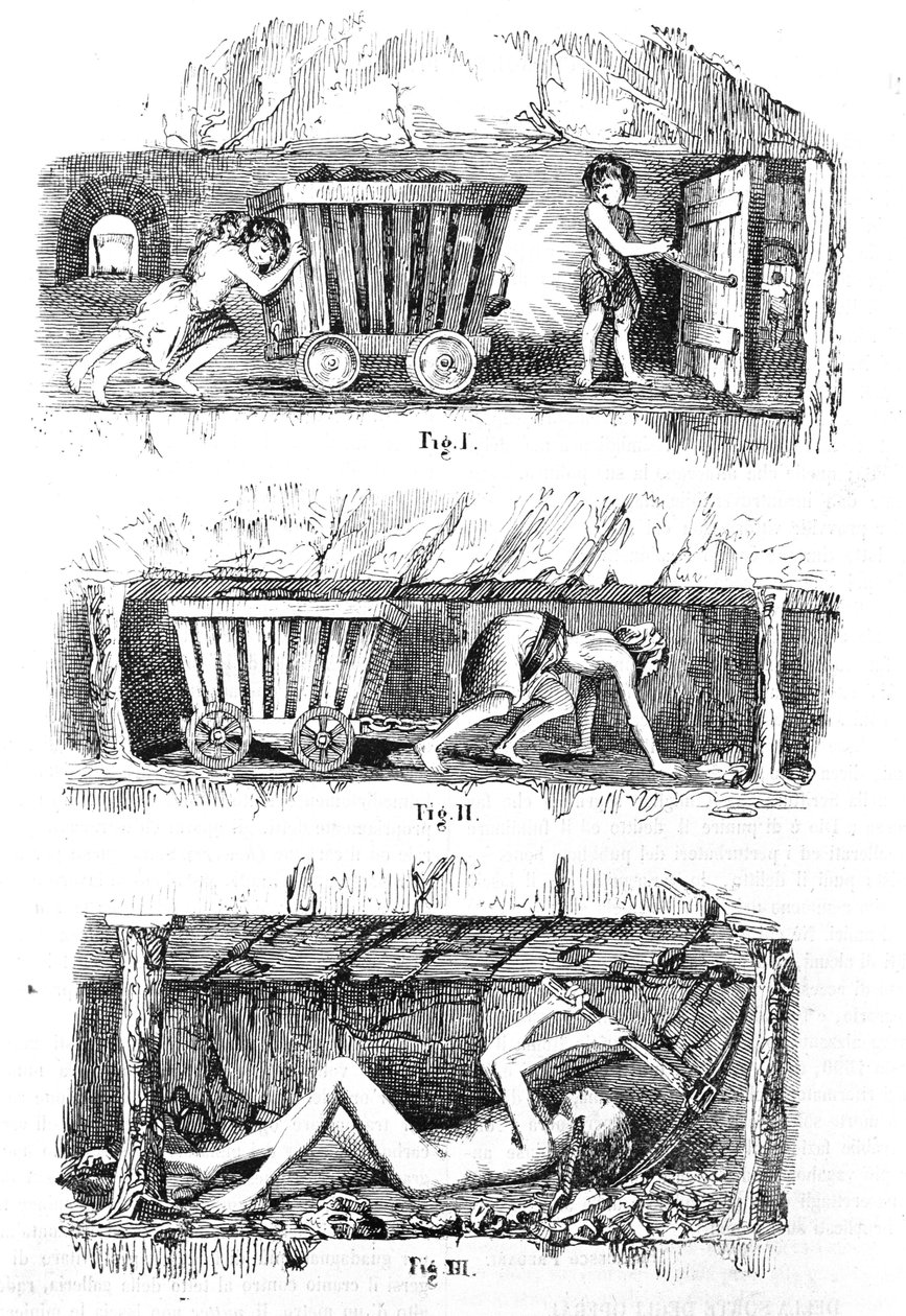 Gyermekmunka kizsákmányolása az angol szénbányákban alkotó: Unknown artist
