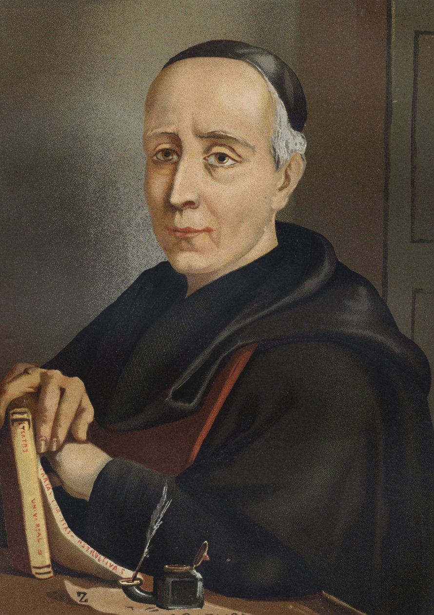 FEIJOO és MONTENEGRO, Benito Jeronimo (1673-1764). Spanyol író és esszéista – Benito Jeronimo vagy Feijoo (1676-1764) portréja. Spanyol teológus és orvostudomány híres férfiak és nők után. Barcelona 1877. alkotó: Unknown artist