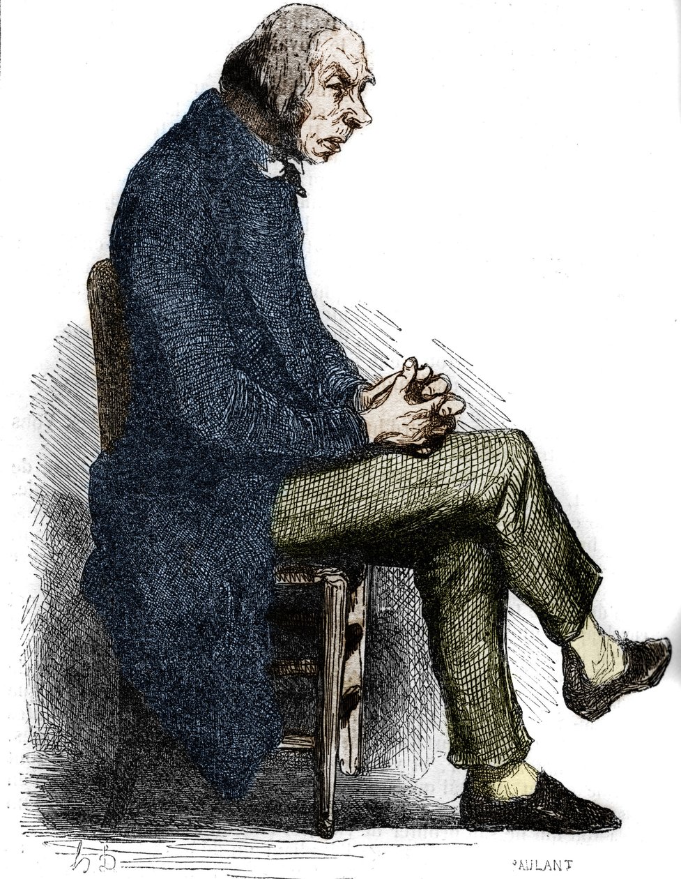 Goriot atya. Metszet 19. század közepe. Illusztráció Honore de Balzac (1799-1850) „The Father Goriot”-hoz. alkotó: Unknown artist