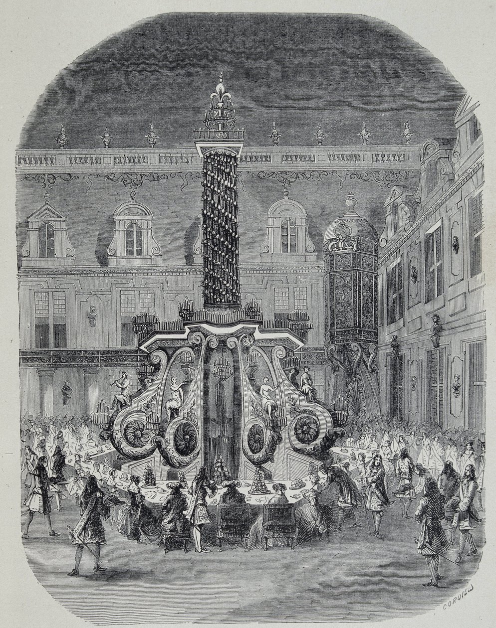 XIV. Lajos ünnepe (lakoma a versailles-i márványudvarban). alkotó: Unknown artist