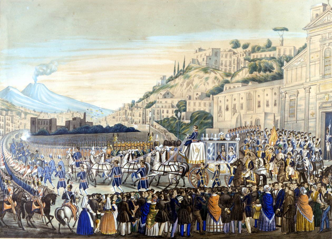 II. Ferdinánd (1467-1496) és Mária Terézia a piedigrottai bazilikában alkotó: Unknown artist