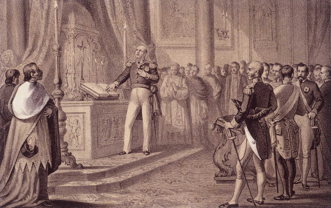 I. Bourbon Ferdinánd vagy IV. Ferdinánd (1751-1825), Nápoly királya avatta fel az 1820-as alkotmányt – a Storia d