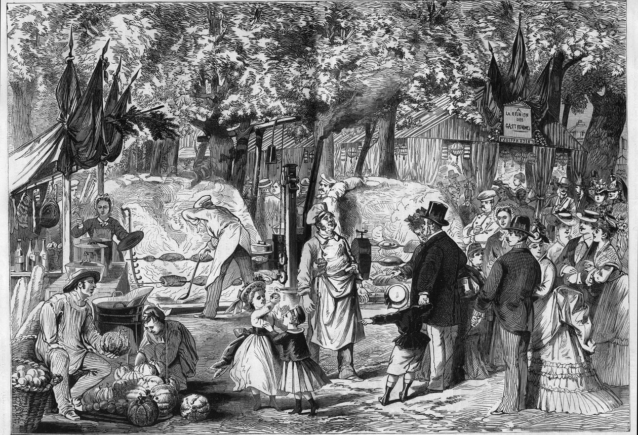 Fete des Loges: egy pékáru a Saint Germain (Saint-Germain) erdőben, Párizs közelében alkotó: Unknown artist