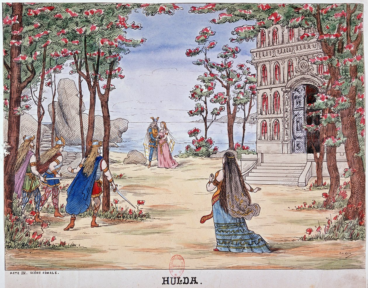 A „Hulda” opera utolsó jelenete alkotó: Unknown artist