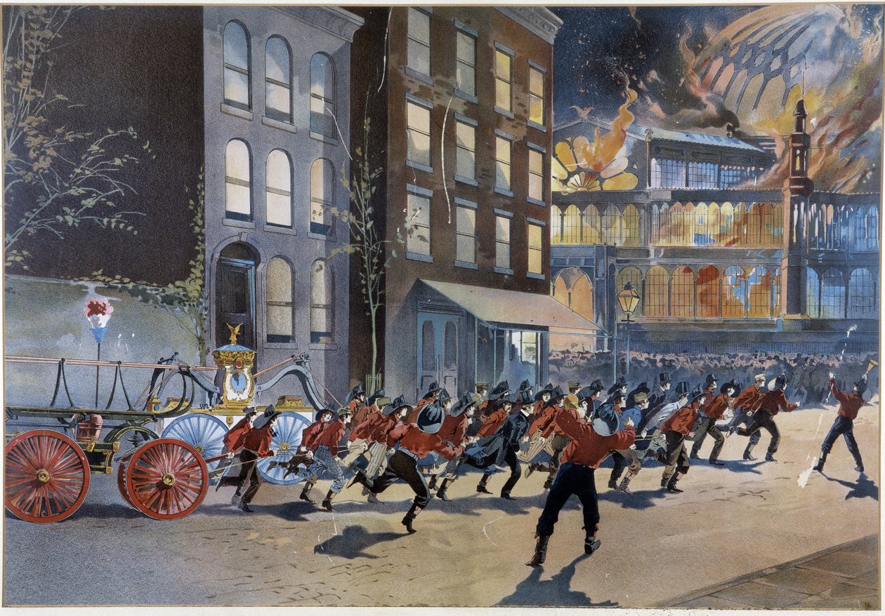 Tűz és tűzoltók New Yorkban alkotó: Unknown artist