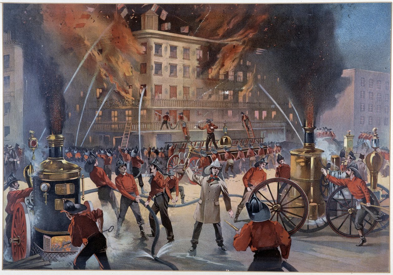 Tűz és tűzoltók New Yorkban alkotó: Unknown artist