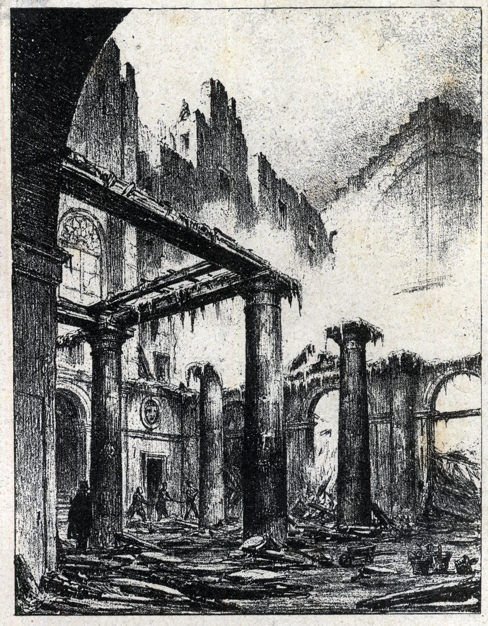 A párizsi Olasz Színház tüze 1838-ban alkotó: Unknown artist