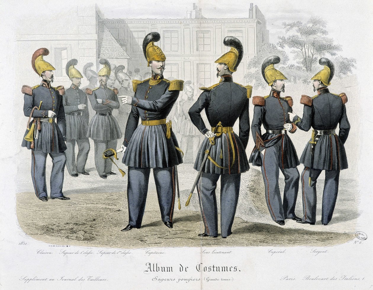 Tűzoltók egyenruhában – „” jelmezek albumában”” alkotó: Unknown artist