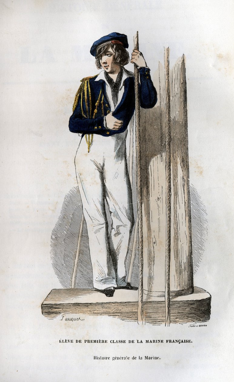 A francia haditengerészet első osztályú tanulója. a „Histoire generale de la marine”-ban Van Tenac úr irányításával alkotó: Unknown artist