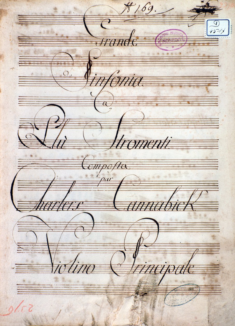 Carl August Cannabich Nagy Szimfónia (Op. 8) kottájának első oldala alkotó: Unknown artist