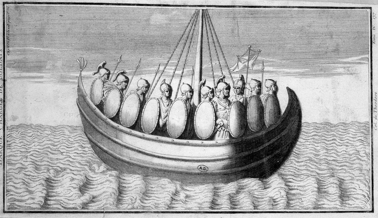 Római katonák flottája - metszet alkotó: Unknown artist