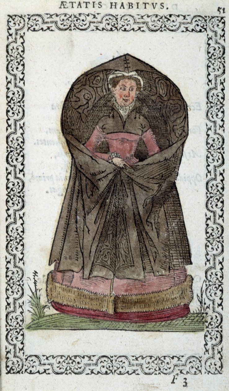 Flamand Demoiselle – Jean Sulperius „Habits et effigies” című könyvében alkotó: Unknown artist