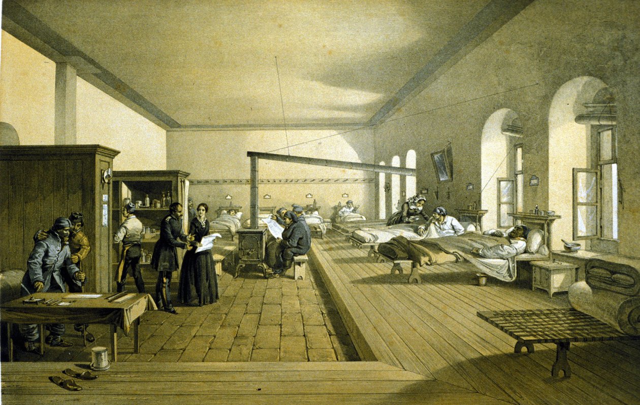 Florence Nightingale (1820 - 1910) a törökországi Scutari kórházban 1855 körül alkotó: Unknown artist