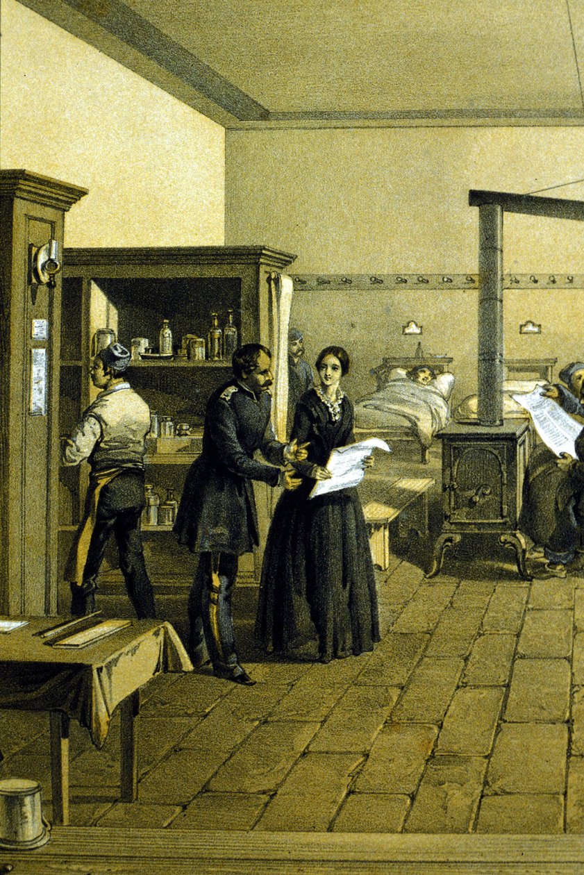 Florence Nightingale (1820 - 1910) a törökországi Scutari kórházban 1855 körül - CHD3641 részlete alkotó: Unknown artist
