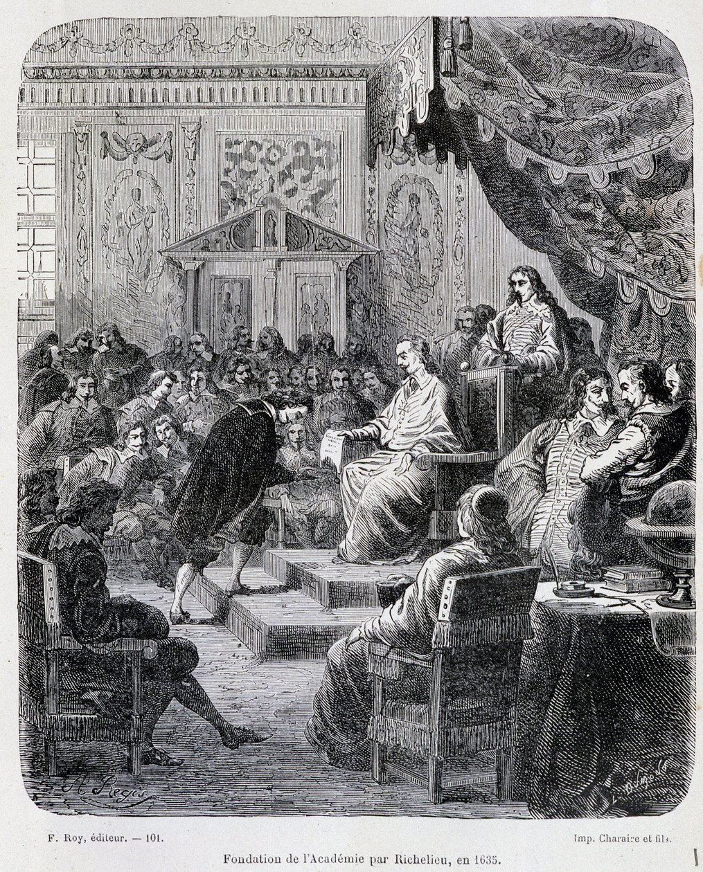 A Francia Akadémia alapítványa Richelieu által alkotó: Unknown artist