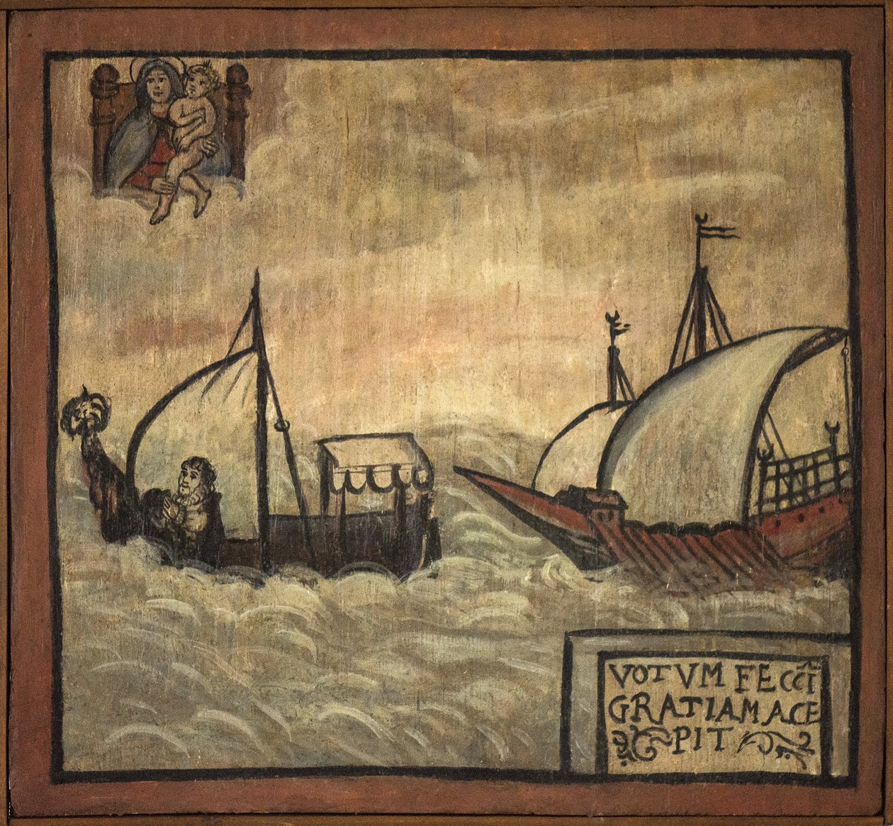 Volt voto (ex voto) tengerész, népszerű ajánlat a Nápoly melletti Carmine templomból, Torre del Grecóból érkező tengerészek odaadásának és hálájának zálogaként. alkotó: Unknown artist