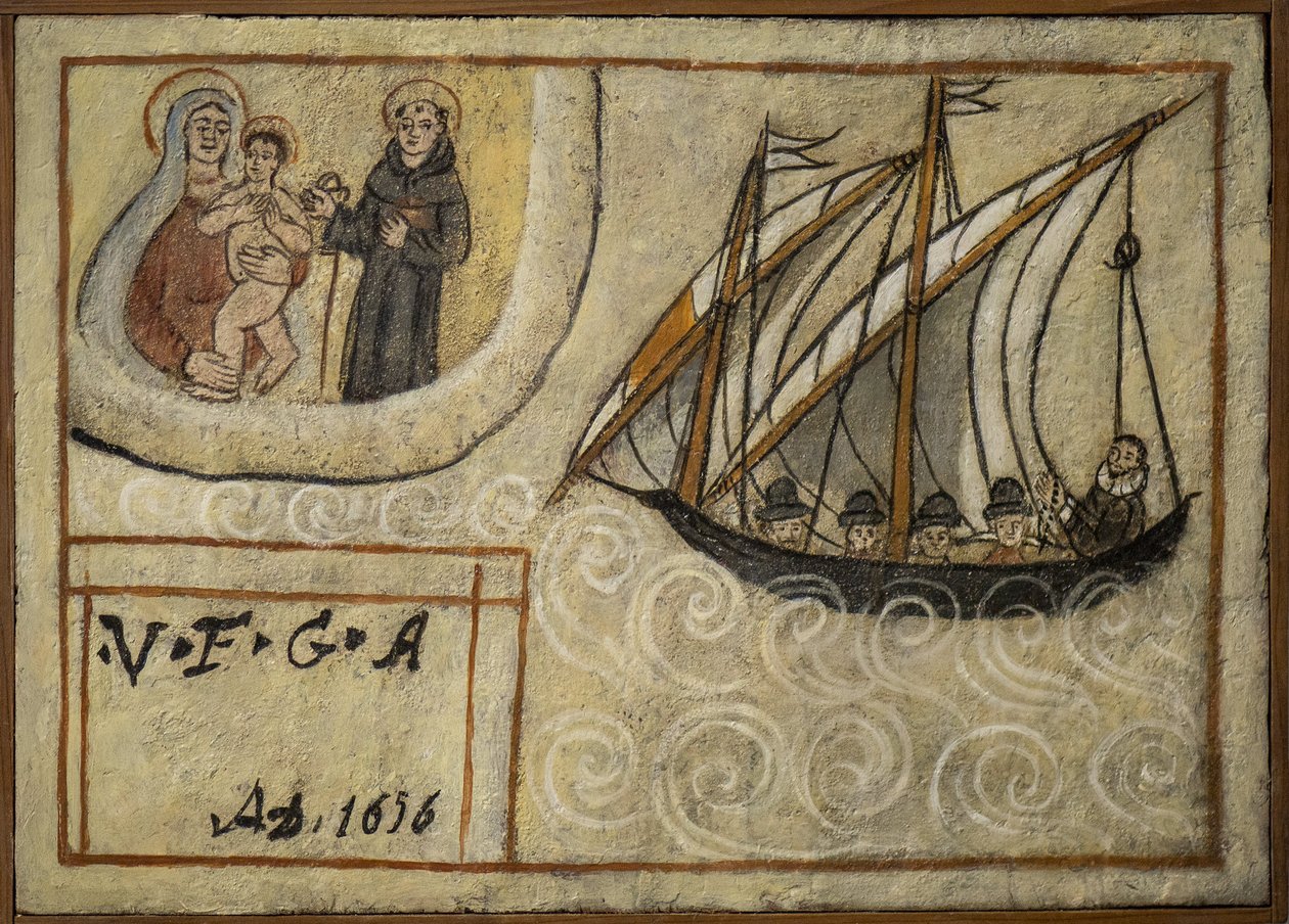 Volt voto (ex voto) tengerész, népszerű ajánlat a tengerész odaadásának és hálájának zálogaként, aki túléli a tenger veszélyeit a Carmine-templomból, Torre del Grecóból, Nápoly mellett, 19. századi Olaszország alkotó: Unknown artist