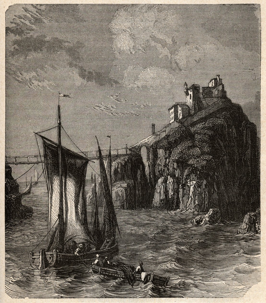 Fort de Bertheaume - Plougonvelin - Finistere - "" PATRIE" metszet" - FRANCIAORSZÁG PECTURESSE LEÍRÁSA 6 KÖTETÉSBEN LUCIEN HUARD - 19. század vége alkotó: Unknown artist
