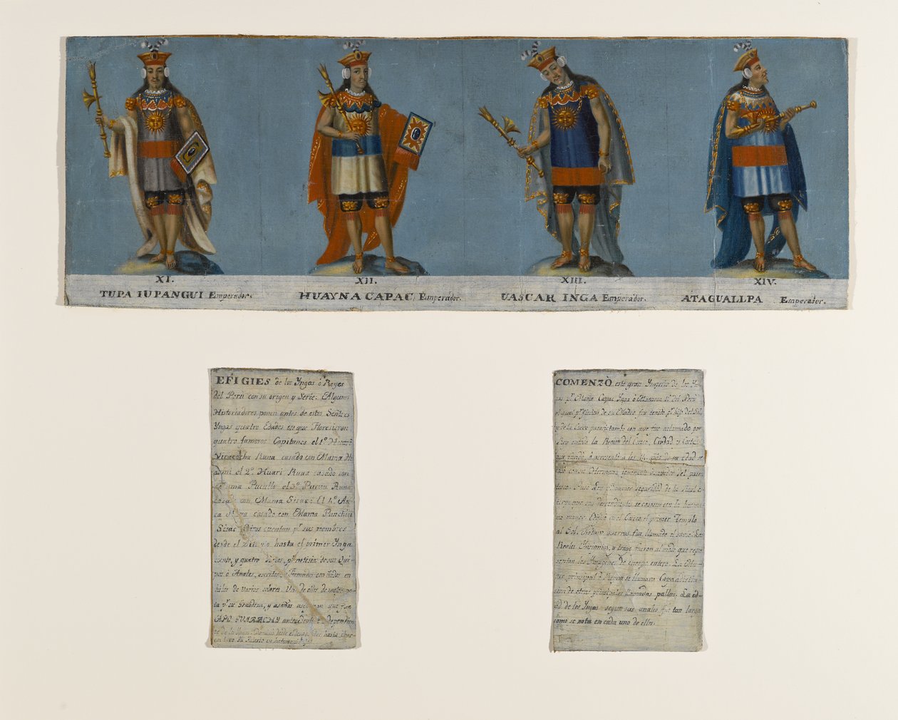 Négy inka király: Tupac Yupanqui, Huayna Capac, Huascar Inca, Atahuallpa, 19. század eleje alkotó: Unknown