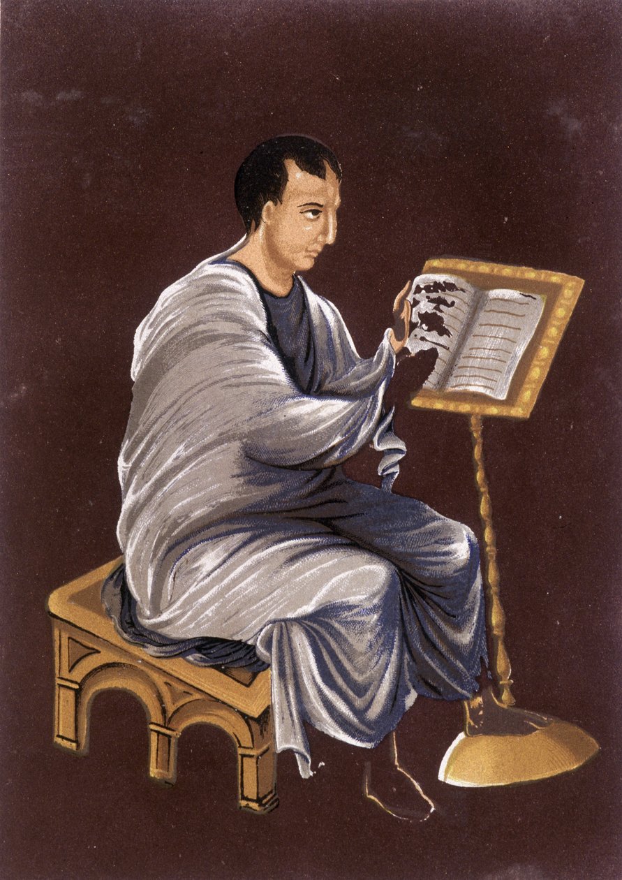 Franciaország a 9. században: Az evangélium olvasása. alkotó: Unknown artist