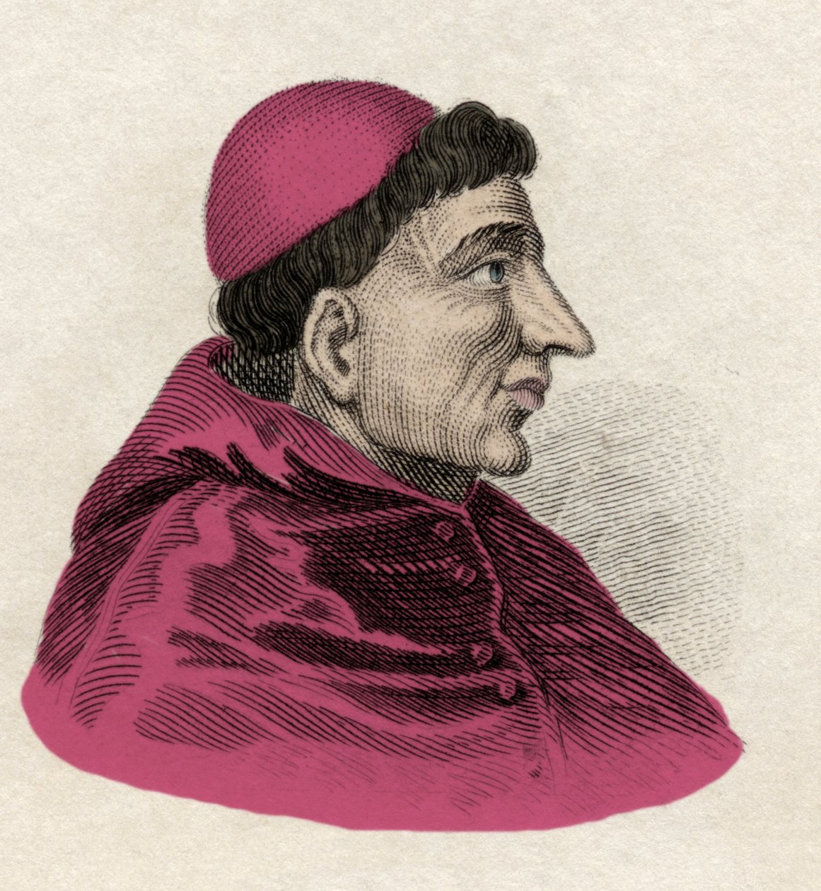 Francisco Jimenez de Cisneros (Gonzalo Jimenez de Cisneros) (1436-1517) bíboros, vallási reformátor és spanyol államférfi. századi metszet. alkotó: Unknown artist