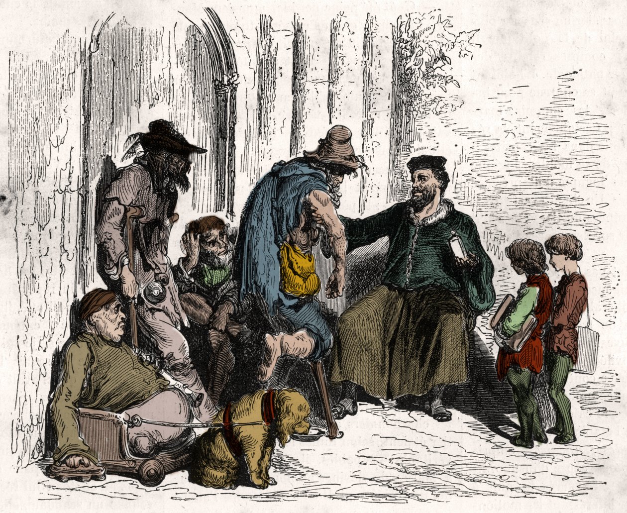 Francois Rabelais (1494-1553), fogyatékosságok gyógymódja. Metszet 1880-ból a „La republique illustree”” magángyűjteményben. alkotó: Unknown artist
