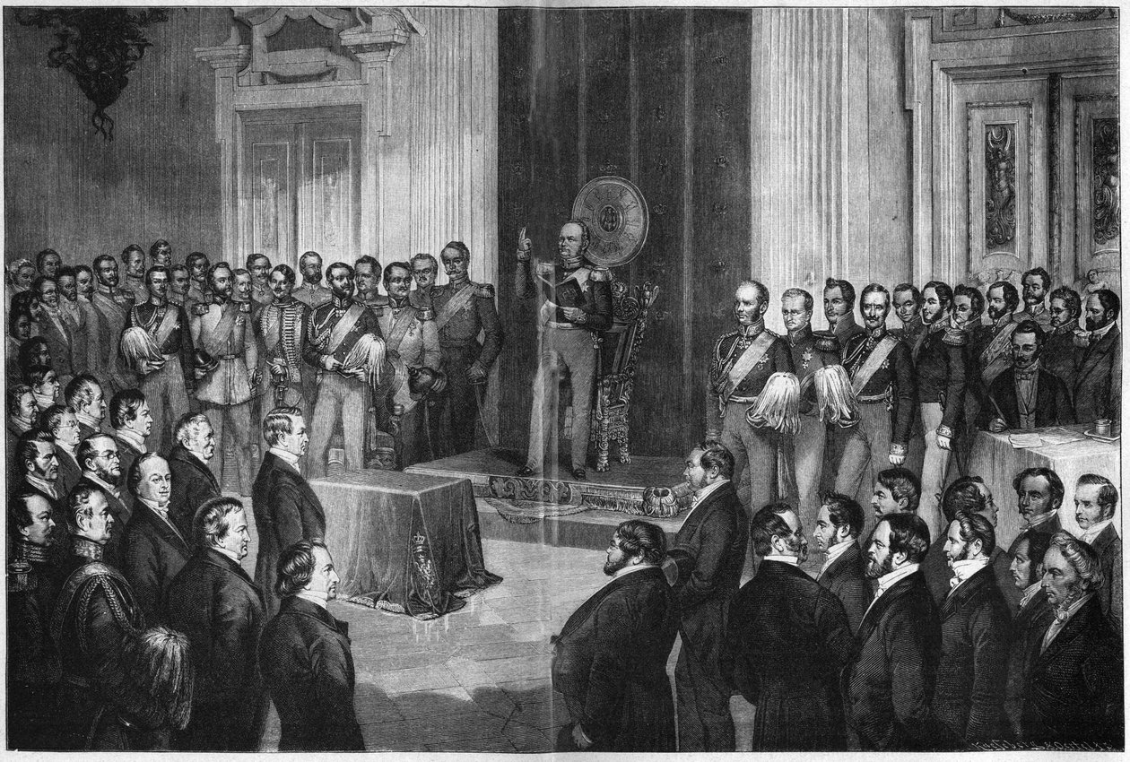 IV. Frigyes Vilmos (1795-1861), porosz király, az alkotmányra esküdve, 1850. február 6., Paul Buerde nyomán készült fametszet alkotó: Unknown artist