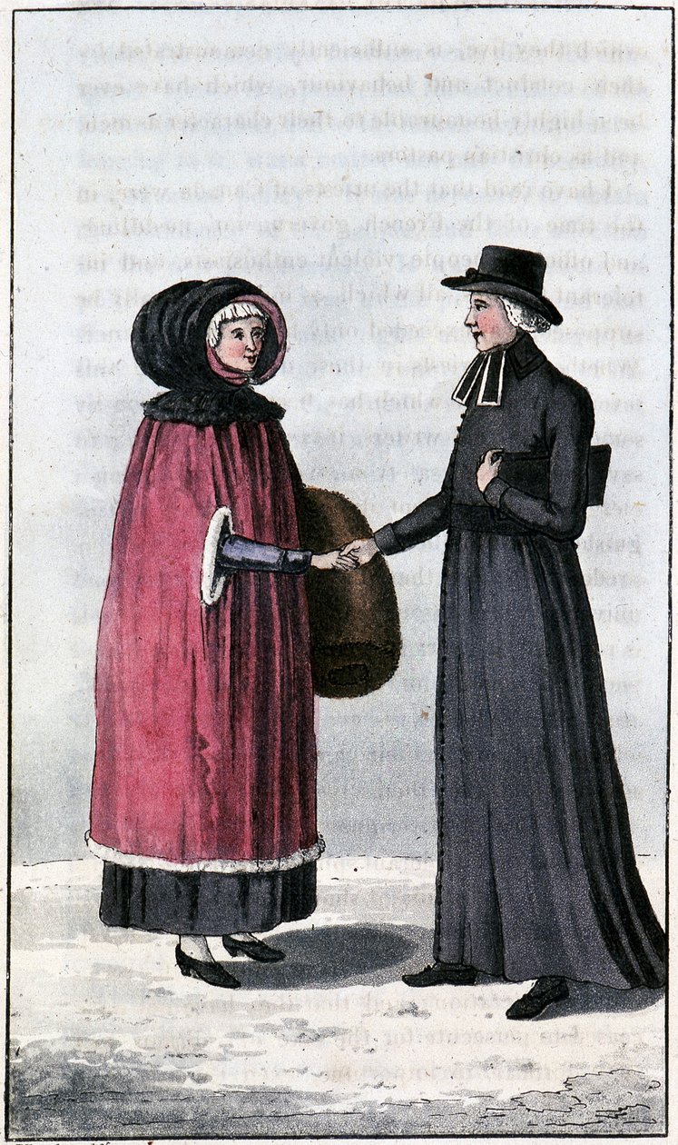 francia kanadai hölgy, jeune francaise canadienne; „Utazások Kanadán és az Észak-Amerika Egyesült Államokon keresztül 1806-1808” című könyvében, John Lambert, szerk. London alkotó: Unknown artist