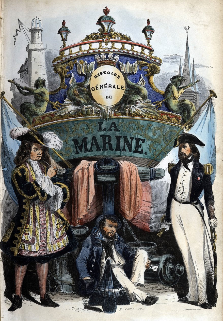 Frontipiece a „General History of the Navy”-ben Mr. Van Tenac irányítása alatt alkotó: Unknown artist