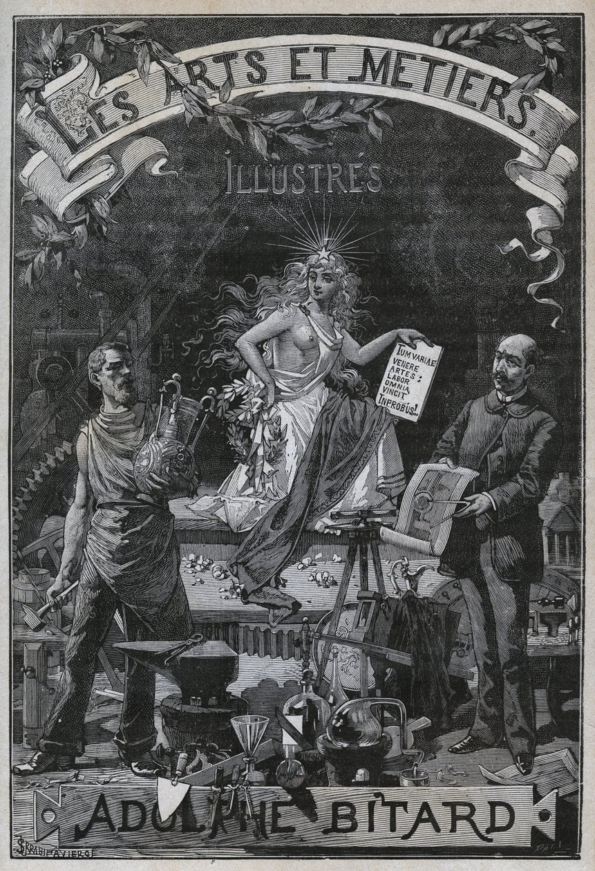 Adolphe BITARD „Les arts et metiers illustres” című művének frontképe. alkotó: Unknown artist