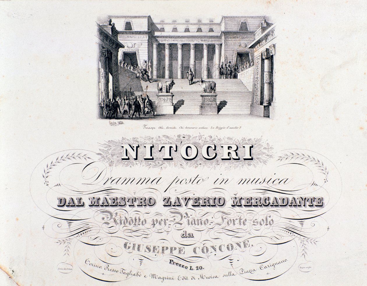 Nitocri frontispice, Mercadante munkája alkotó: Unknown artist