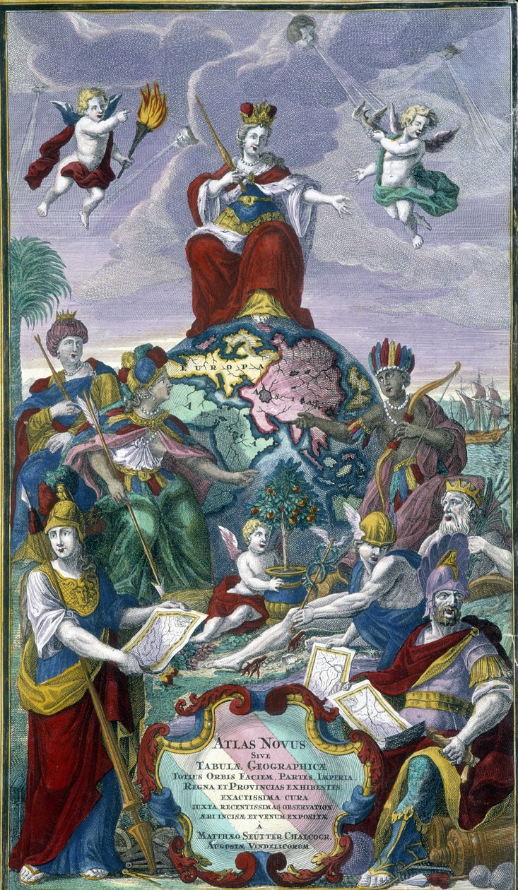 Seutter Georges Mattaus „Atlas Nouveau”-jának frontképe alkotó: Unknown artist