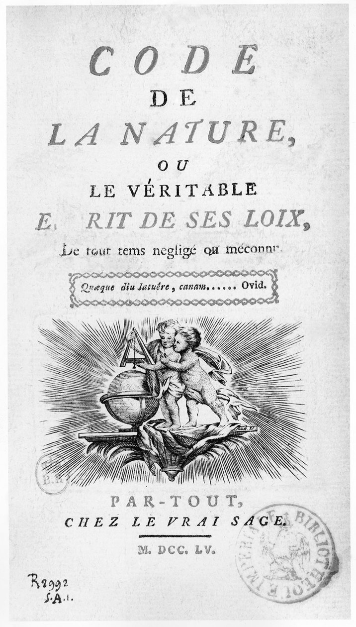 A „Code la Nature” homlokzata: angyalok földgömbbel - metszet alkotó: Unknown artist