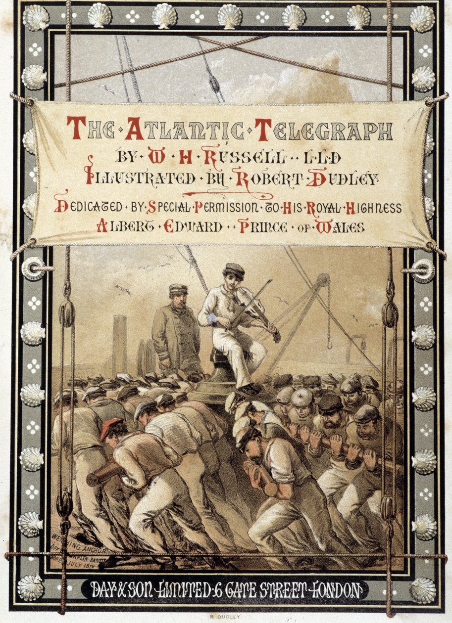 W. H. Russel „” The Atlantic Telegraph”” című könyvének előlapja, c. 1860 alkotó: Unknown artist