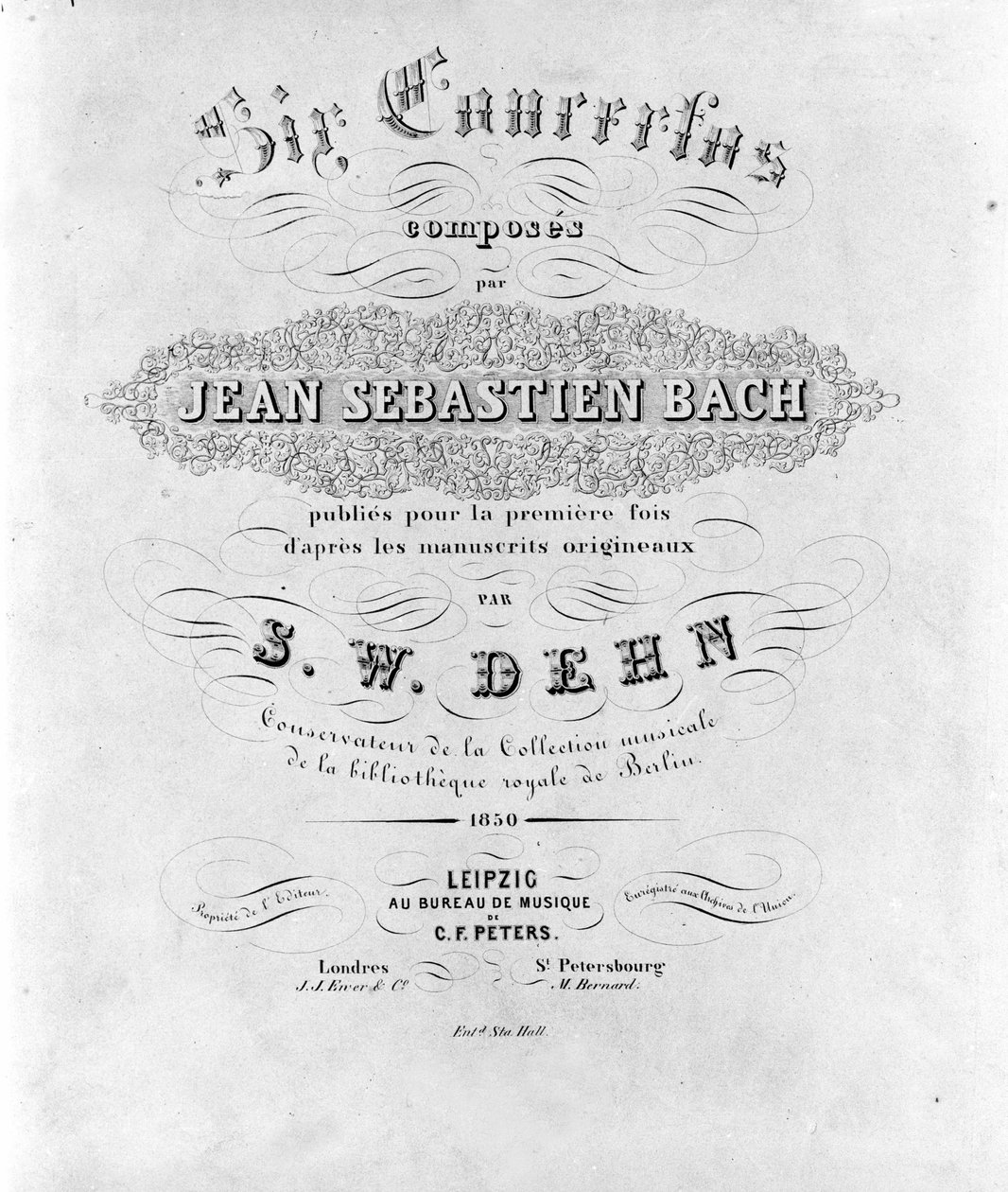 Jean Sebastien Bach hat versenyművének partitúrájának előképe (Johann Sebastian Bach alkotó: Unknown artist