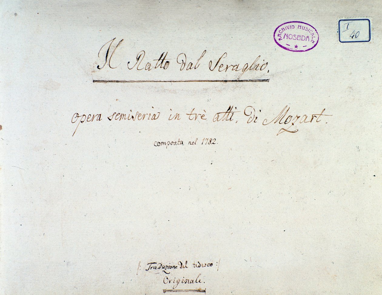 Az Elrablás a szerájból címlapja, Mozart opera, Lichtenthal változat (1838) alkotó: Unknown artist