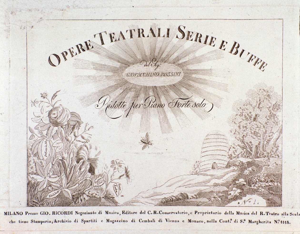 Gioacchino Rossini Színházi alkotások sorozatának és buffának előlapja alkotó: Unknown artist